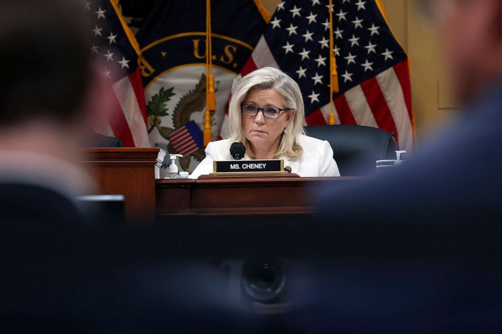 PHOTO: Rep. Liz Cheney, Vice Chair of the House Select Committee to Investigate the Jan. 6 attack on the U.S. Capitol, delivers remarks during the fifth hearing, June 23, 2022, in Washington, D.C.