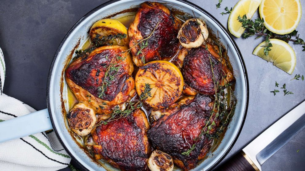 PHOTO: Homemade braised chicken thighs.