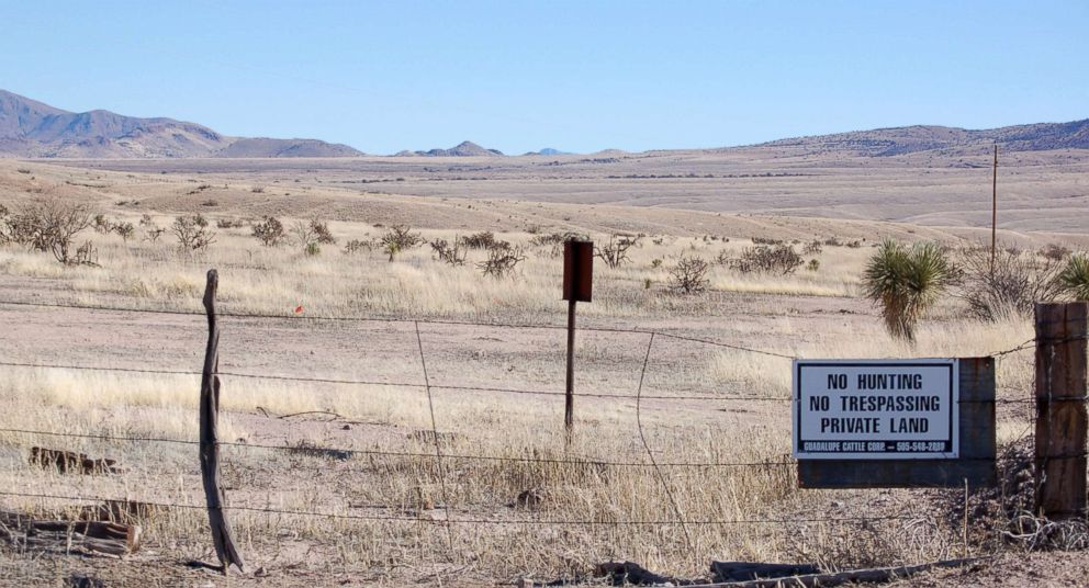 PHOTO: A 2012 photo taken near Cloverdale in New Mexico's Bootheel region shows a gated part of the Diamond A Ranch and is 77 miles south of Lordsburg, N.M., the nearest U.S. Border Patrol station.