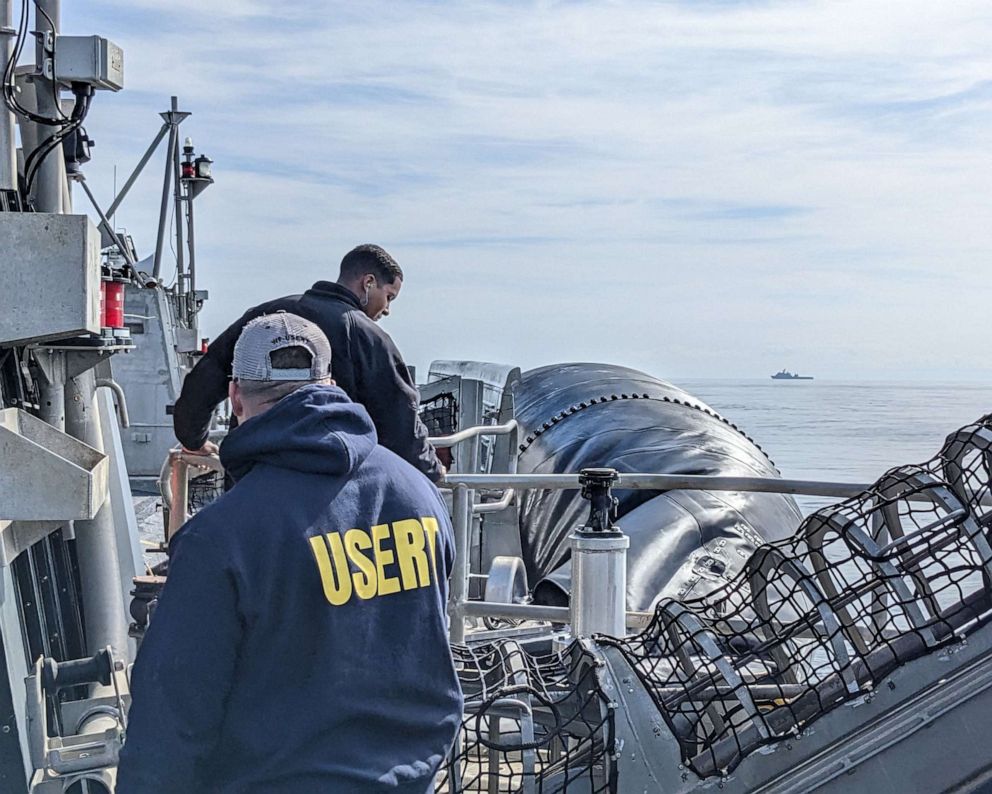 PHOTO: FBI Underwater Search Evidence Response Team (USERT) Members ready equipment to recover material from the ocean floor.