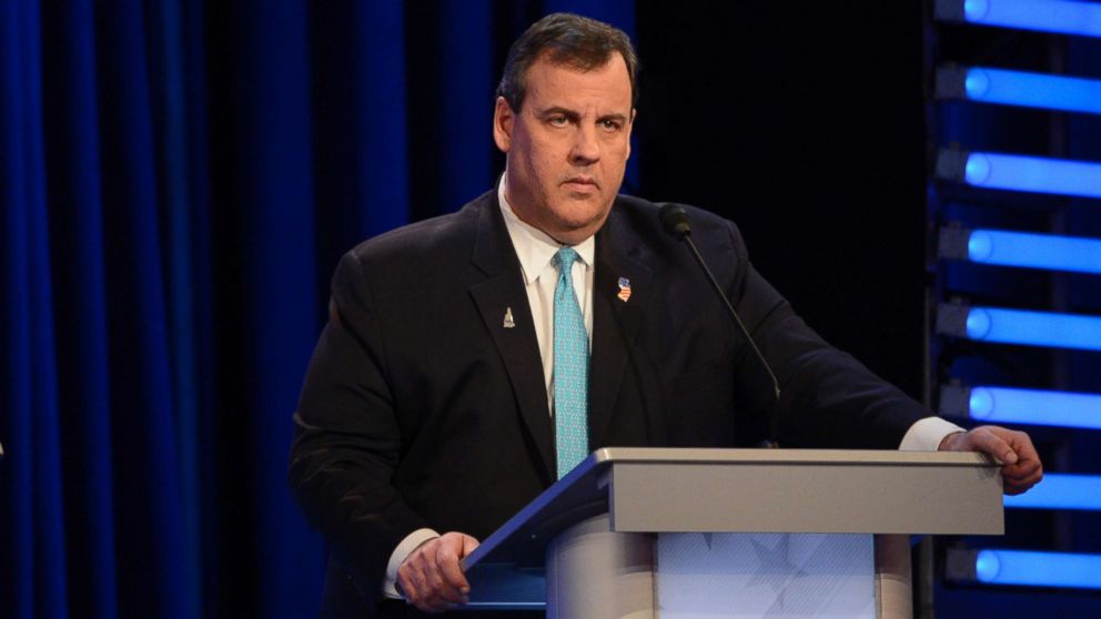 PHOTO: New Jersey Gov. Chris Christie at the Republican Debate at St. Anselm College in Manchester, N.H., Feb. 6, 2016.