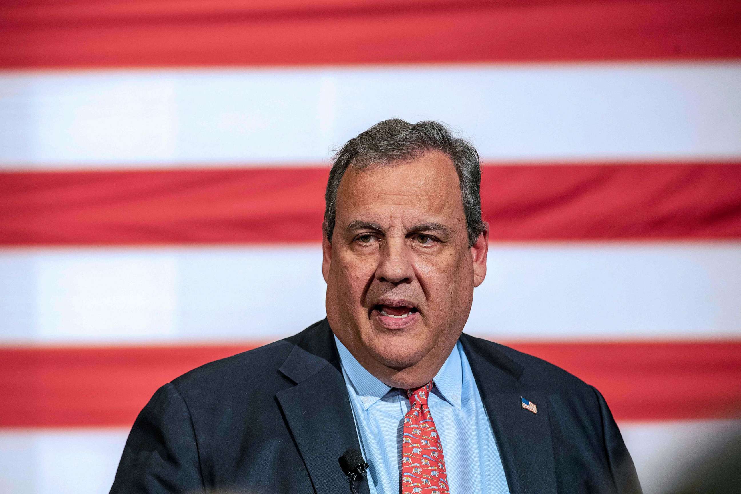 PHOTO: Former New Jersey Governor Chris Christie speaks during a New Hampshire Town Hall at Saint Anselm College in Goffstown, N. H., on June 6, 2023.