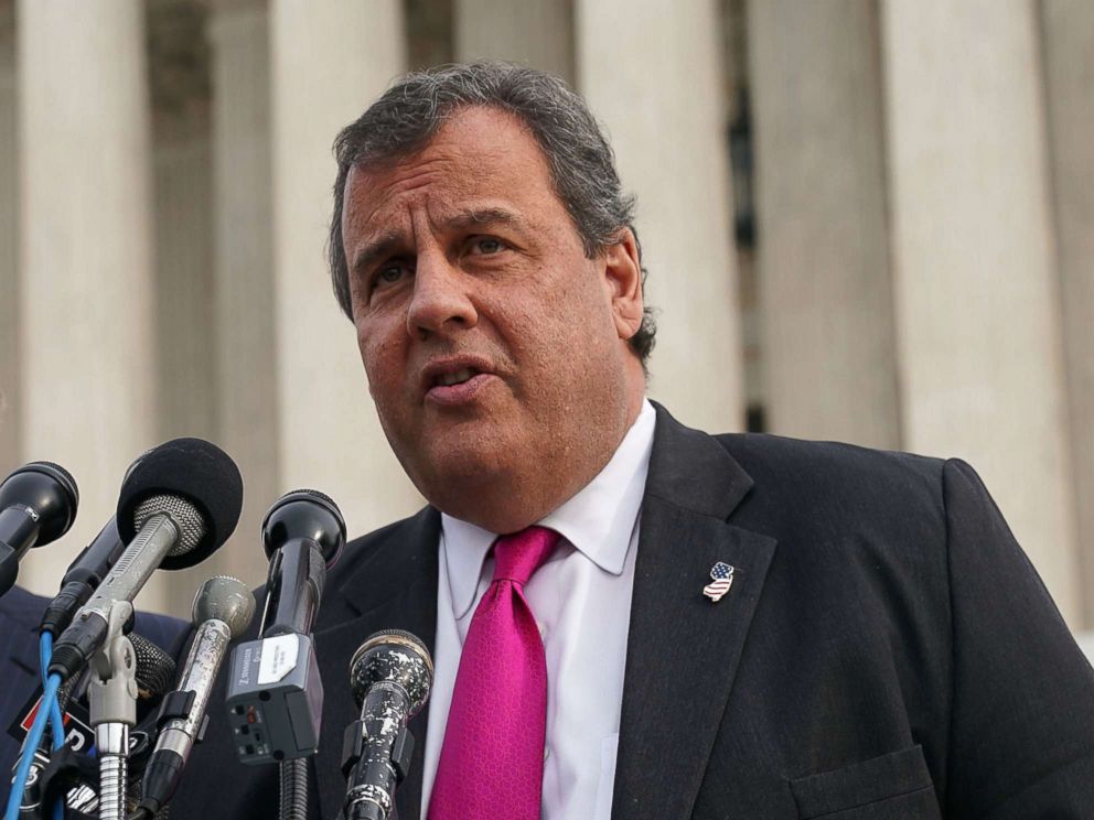 PHOTO: New Jersey Governor Chris Christie speaks to members of the media in front of the U.S. Supreme Court on Dec. 4, 2017, in Washington, D.C.