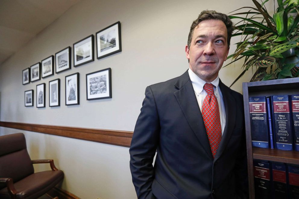 PHOTO: State Sen. Chris McDaniel exits a committee room at the Capitol, March 15, 2018, in Jackson, Miss.