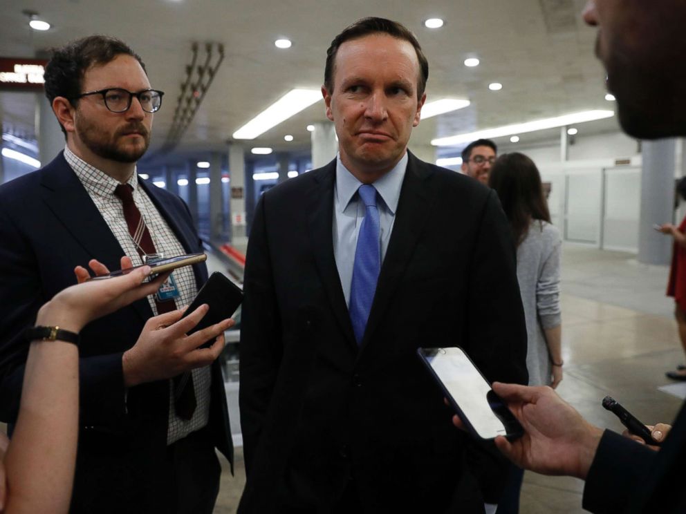 PHOTO: Sen. Chris Murphy speaks with reporters ahead of the weekly policy luncheons at the U.S. Capitol, June 26, 2018, in Washington.