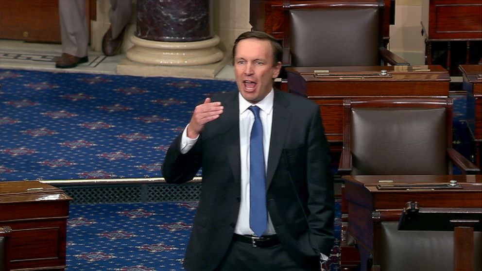 PHOTO: Sen. Chris Murphy speaks from the Senate floor.