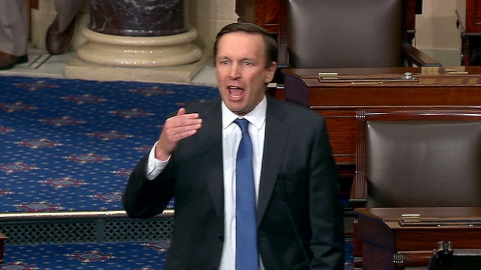 PHOTO: Sen. Chris Murphy speaks from the Senate floor.