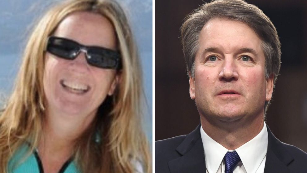 PHOTO: Professor Christine Blasey Ford is seen in an undated photo posted to ResearchGate and Supreme Court Justice nominee Brett Kavanaugh appears at a confirmation hearing in Washington, Sept. 4, 2018.