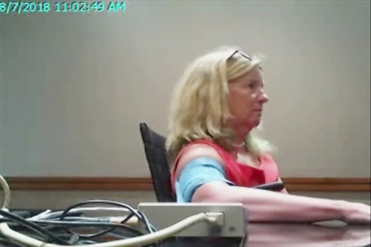 PHOTO: Christine Blasey Ford undergoes a polygraph examination on Aug. 7, 2018, in a photo provided by her legal team.