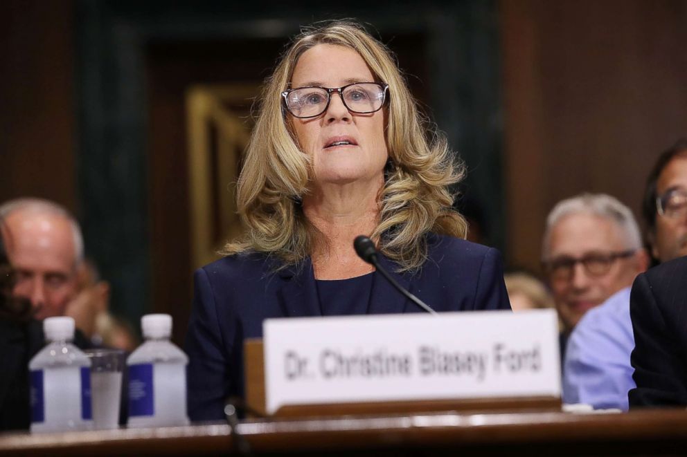 PHOTO: Christine Blasey Ford prepares to testify before the Senate Judiciary Committee in the Dirksen Senate Office Building on Capitol Hill, Sept. 27, 2018.