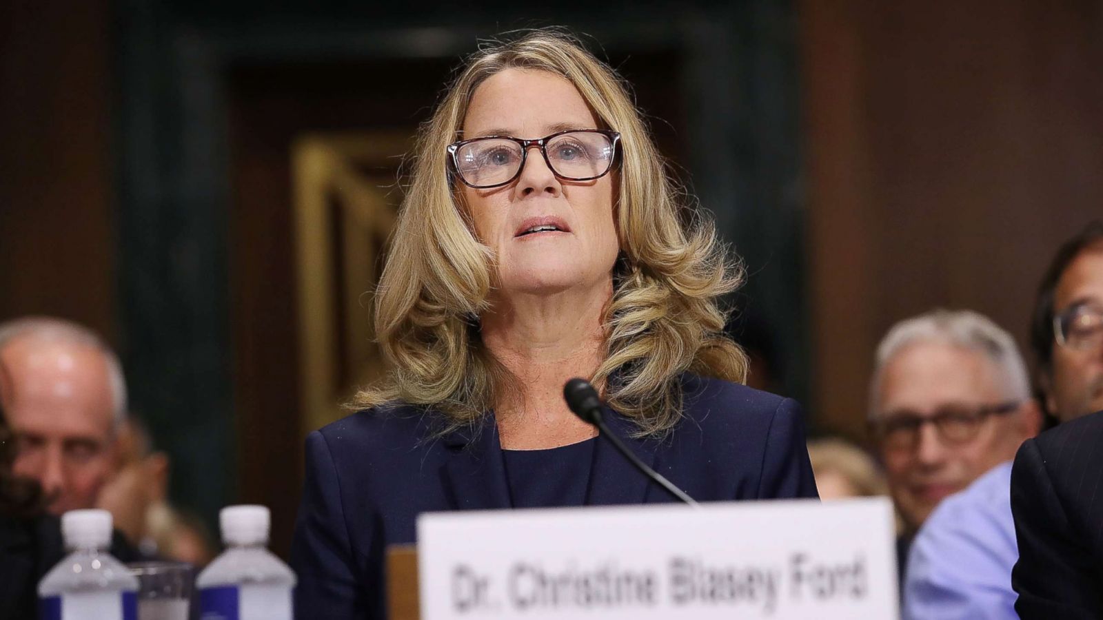 PHOTO: Christine Blasey Ford prepares to testify before the Senate Judiciary Committee in the Dirksen Senate Office Building on Capitol Hill, Sept. 27, 2018.