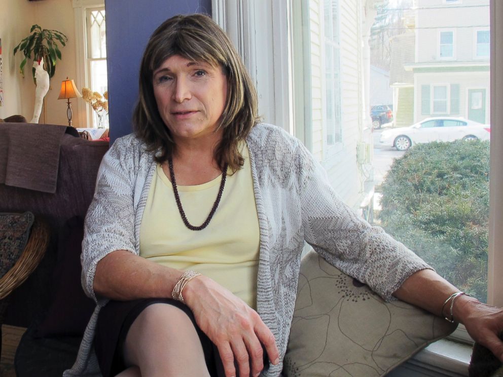 Christine Hallquist, a transgender utility executive seeking the Democratic nomination to run for governor of Vermont, talks about her candidacy on Wednesday Feb. 21, 2018 in Johnson, Vt.