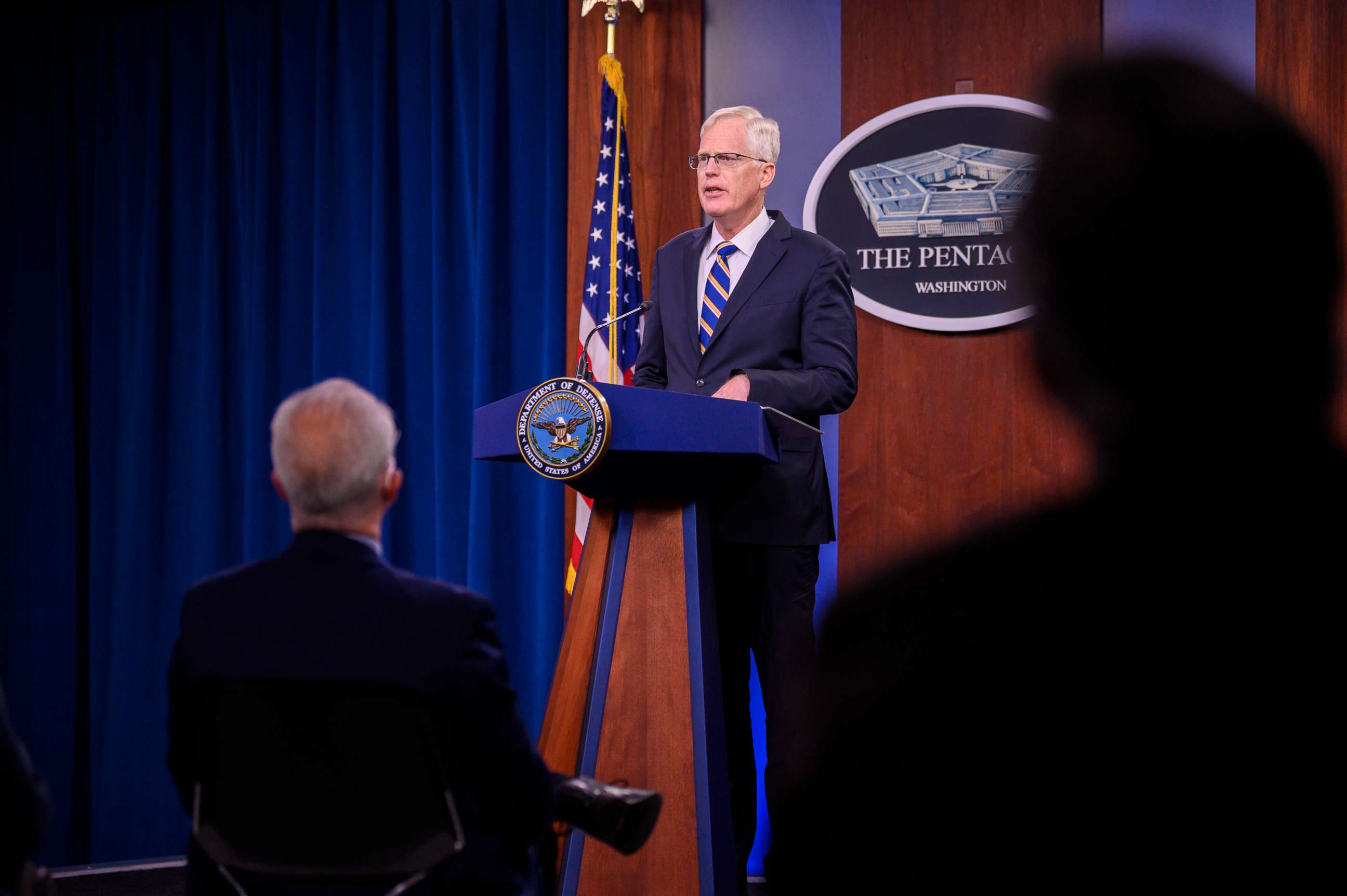 PHOTO: Acting Defense Secretary Christopher C. Miller address media at the Pentagon, Washington, D.C. Nov.  17, 2020. 
