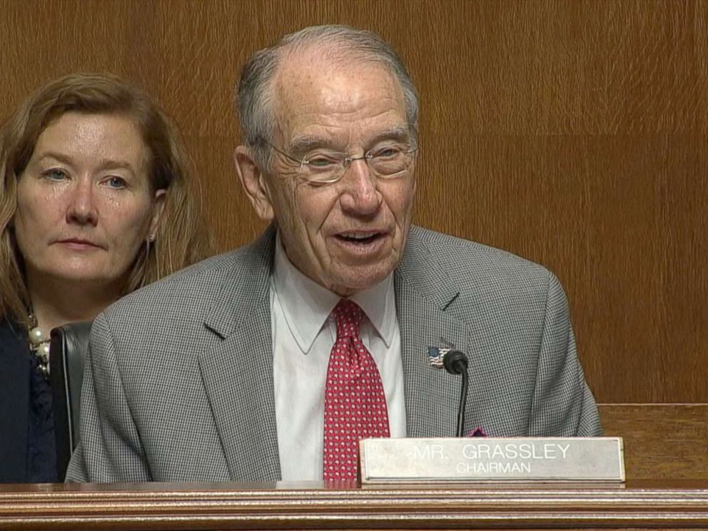 PHOTO: Chuck Grassley during this Senate Judiciary Committee hearing on Capitol Hill, June 26, 2018, in Washington.