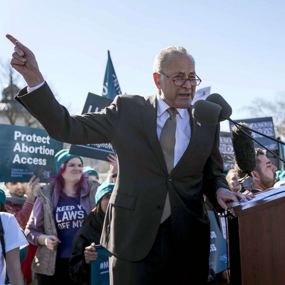 Schumer says he regrets comments Chief Justice Roberts called 'dangerous'  threats - ABC News