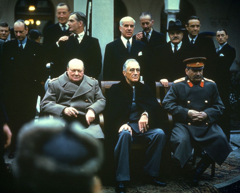 PHOTO: Winston Churchill, Franklin Delano Roosevelt and Joseph Stalin at the Yalta Conference, Feb. 1945.