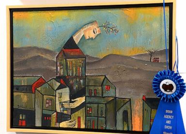 PHOTO: For two decades, the Central Intelligence Agency has quietly hosted an annual art show at its headquarters, featuring works by the agencys officers and analysts who publicly share rare personal details about their lives.