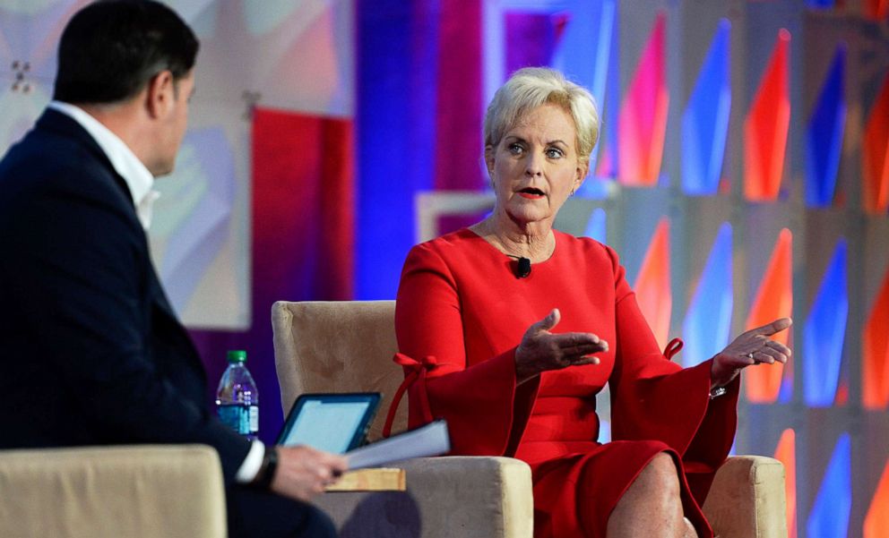 PHOTO: Cindy McCain talks during a session on combating human trafficking during the National Governor's Association Summer Meeting in Salt Lake City, Thursday, July 25, 2019