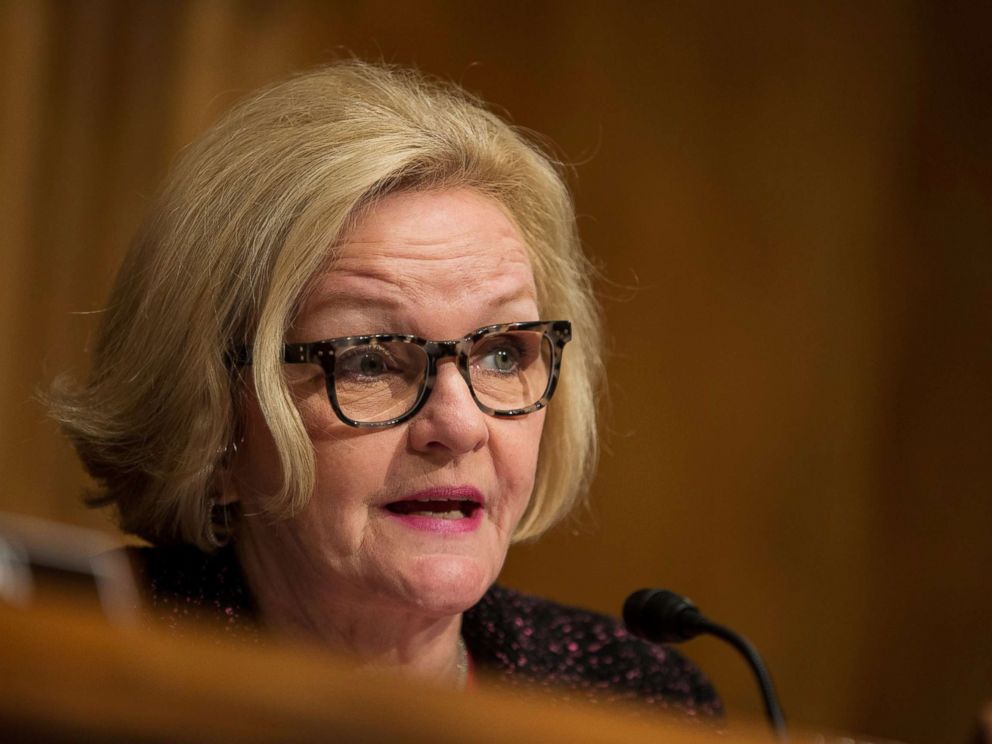 PHOTO: Senate Homeland Ranking Member Sen. Claire McCaskill speaks during a committee hearing on April 5, 2017 on Capitol Hill in Washington.