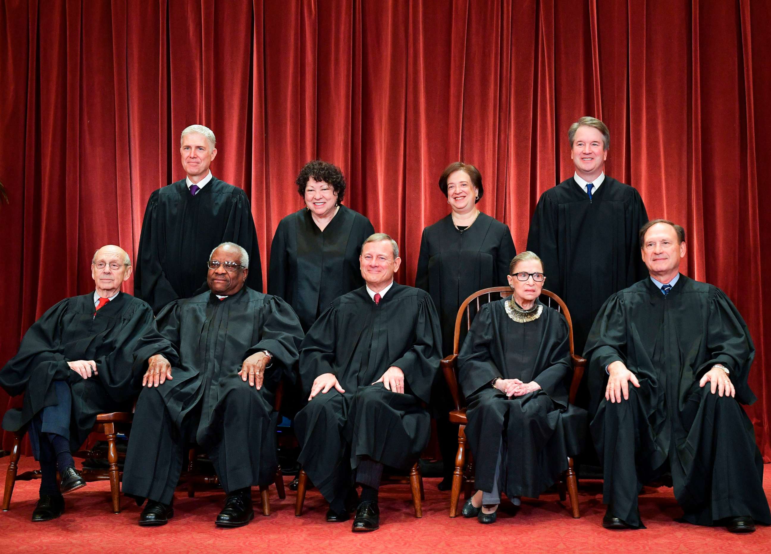 PHOTO: Justices of the US Supreme Court pose for their official photo at the Supreme Court in Washington, Nov. 30, 2018.