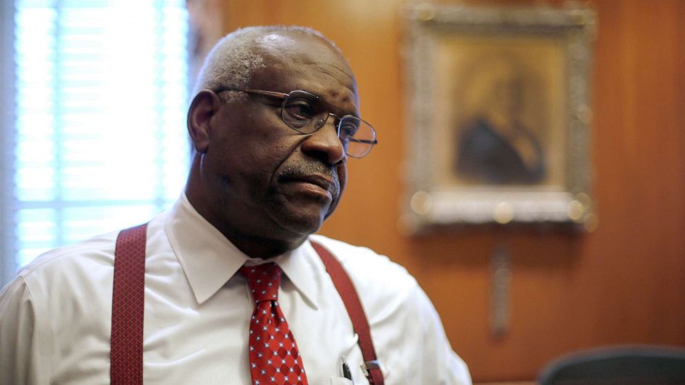 Supreme Court Justice Clarence Thomas is seen in his chambers at the U.S. Supreme Court building in Washington, U.S. June 6, 2016.