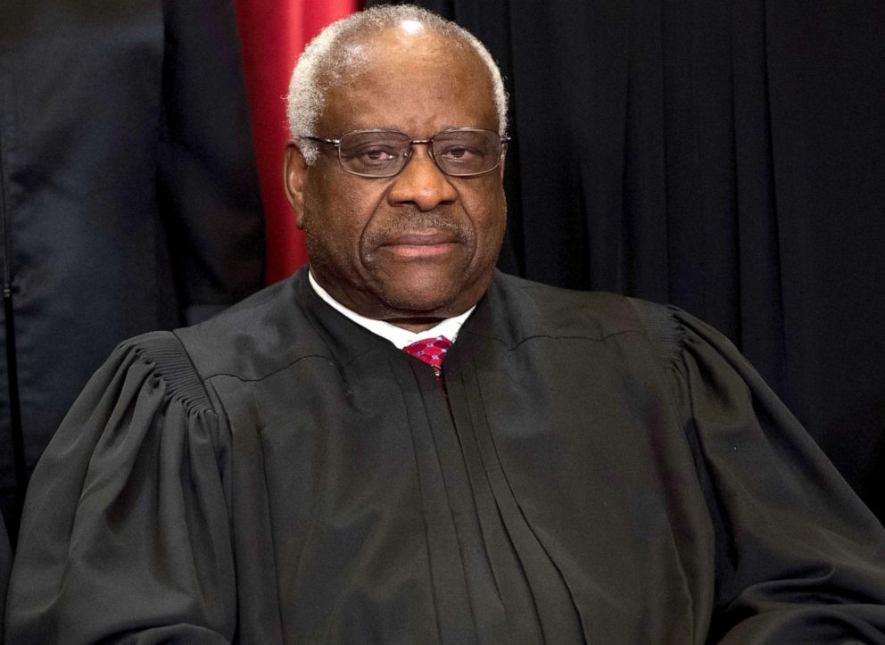 PHOTO: Supreme Court Associate Justice Clarence Thomas sits for an official photo with other members of the US Supreme Court in the Supreme Court in Washington, DC, June 1, 2017.