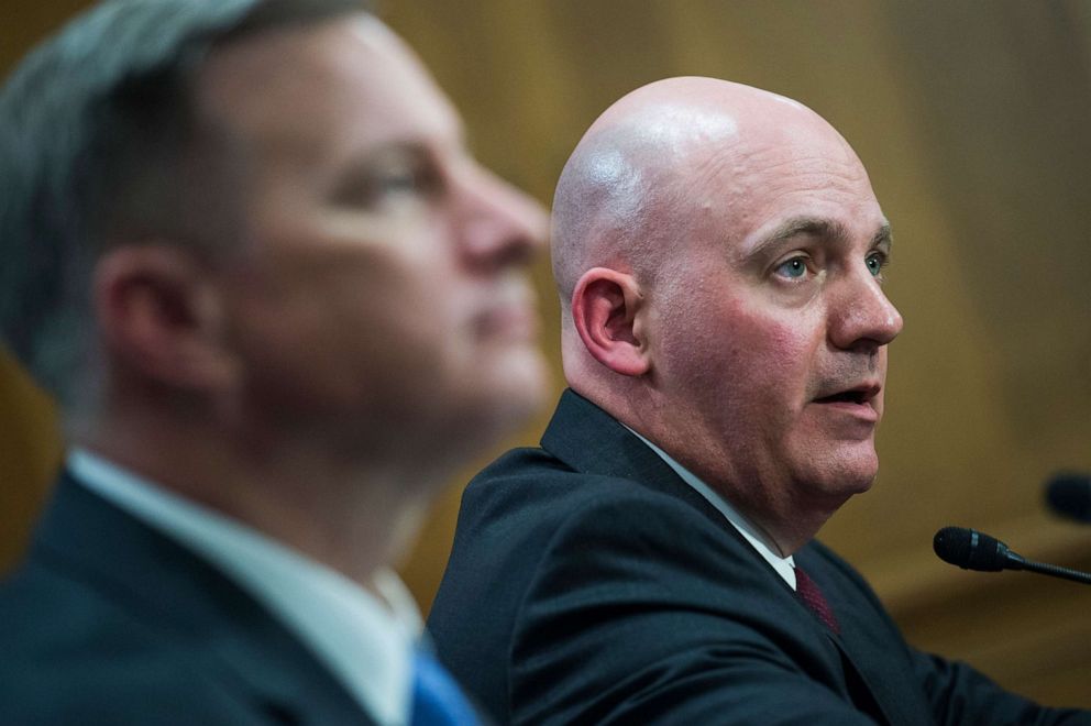 PHOTO: In this file photo, R. Clarke Cooper, right, and John Cotton Richmond, testify during a Senate Foreign Relations Committee nomination hearing,August 1, 2018.