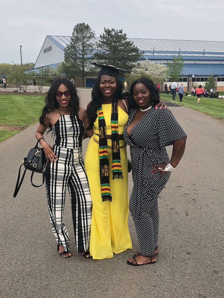 PHOTO: Dayja, Samaiyah, and Cleopatra Melton at Samaiyah Melton's graduation from Kent State University.