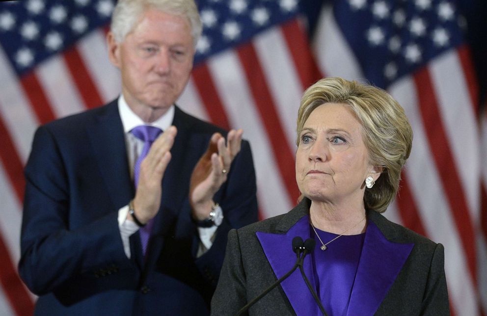 PHOTO: Hillary Clinton, 2016 Democratic presidential nominee, pauses while speaking at the New Yorker Hotel in New York City, Nov. 9, 2016, a day after her loss in the presidential election.