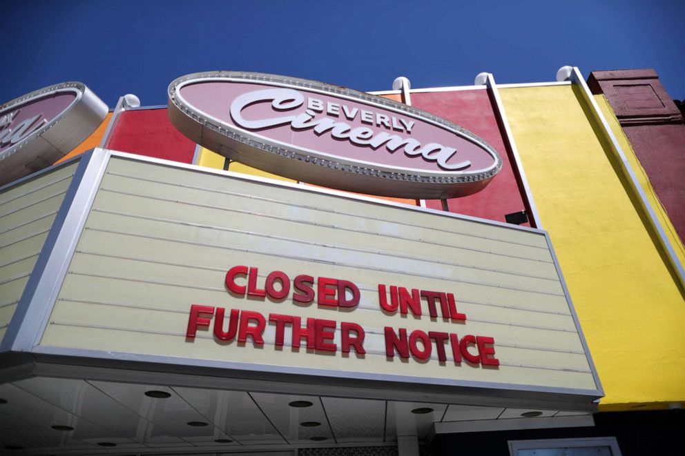 PHOTO: The New Beverly Cinema is closed as the global outbreak of the coronavirus disease (COVID-19) continues, in Los Angeles, April 15, 2020.