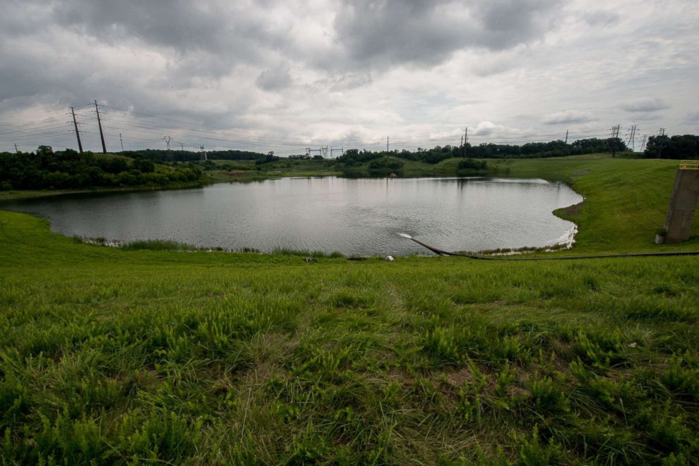 PHOTO: Coal ash pond D at Possum Point Power Station in Dumfries, Va. on June 26, 2015. 