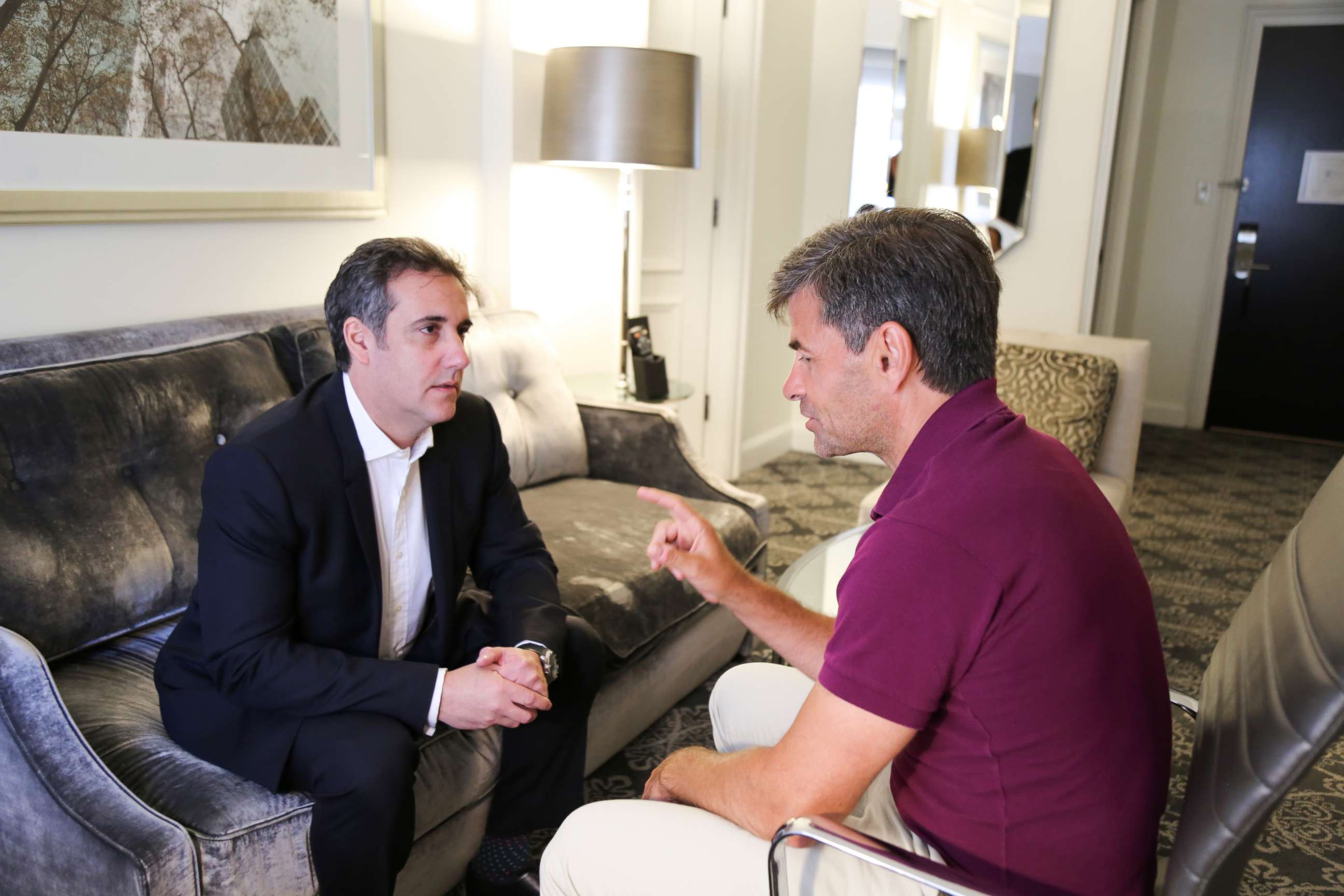 PHOTO: ABC News' George Stephanopoulos interviewing Michael Cohen, who was formerly an attorney for President Donald Trump.