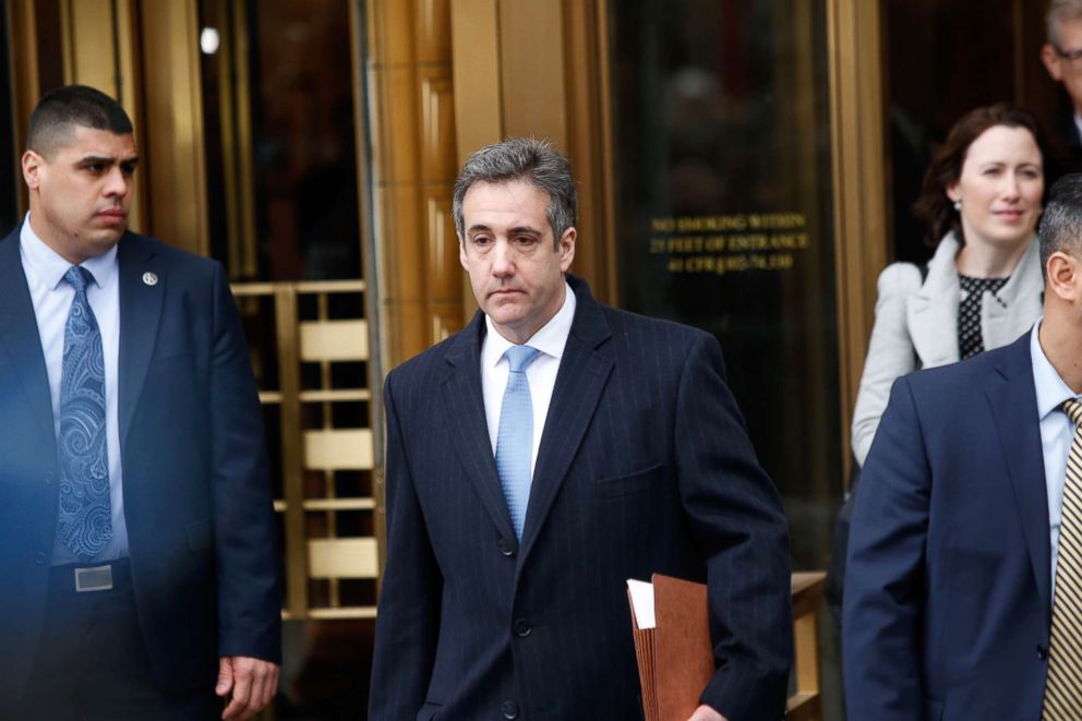 PHOTO: Michael Cohen, President Donald Trump's former personal attorney and fixer, exits federal court after his sentencing hearing, Dec. 12, 2018, in New York.