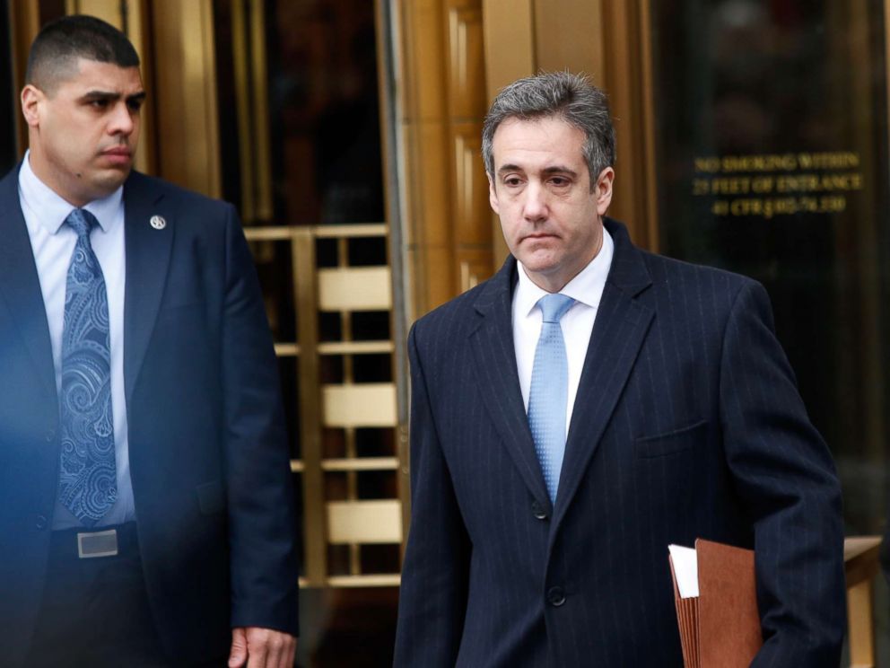 PHOTO: Michael Cohen, President Donald Trumps former personal attorney exits federal court after his sentencing hearing, Dec. 12, 2018, in New York.