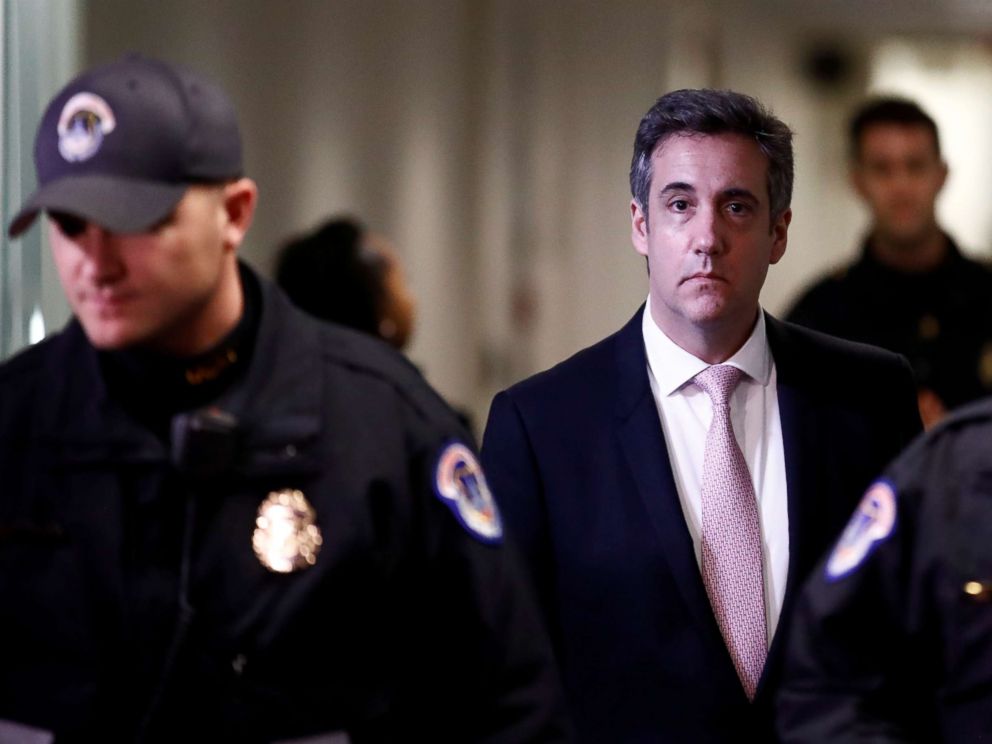 PHOTO: Former Trump personal attorney Michael Cohen departs after testifying behind closed doors before the Senate Intelligence Committee on Capitol Hill, Feb. 26, 2019.