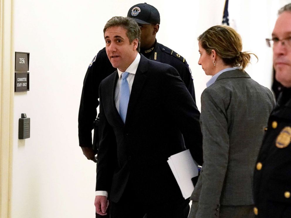 PHOTO: Michael Cohen, the former personal attorney of President Donald Trump, arrives to testify at a House Committee on Oversight and Reform hearing on Capitol Hill in Washington, D.C., Feb. 27, 2019.