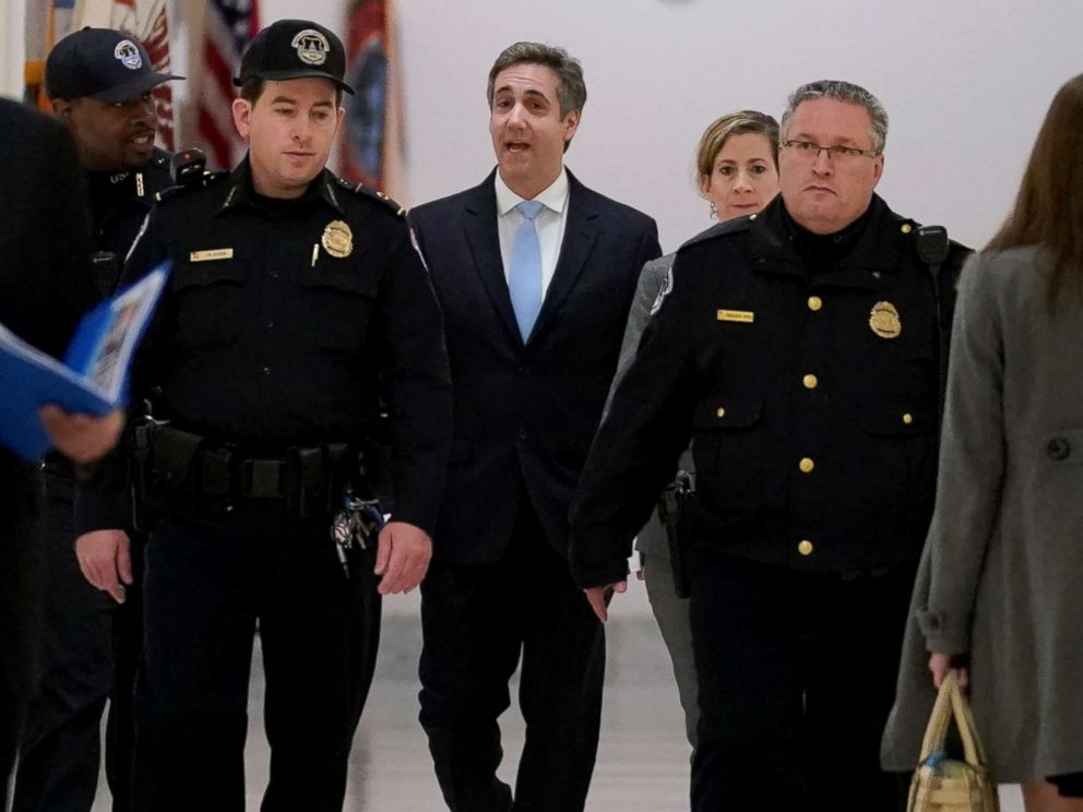 PHOTO: Michael Cohen, the former personal attorney of President Donald Trump, arrives to testify before a House Committee on Oversight and Reform hearing on Capitol Hill in Washington, D.C., Feb. 27, 2019.