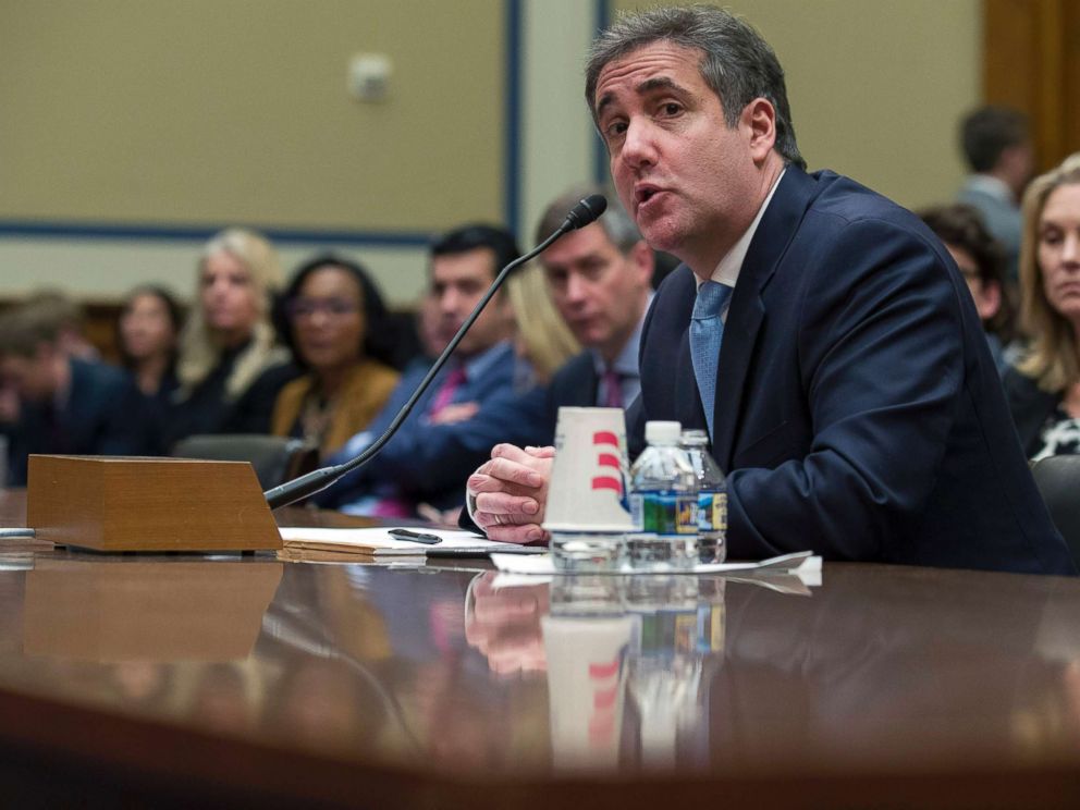 PHOTO: Michael Cohen, President Donald Trumps former lawyer, testifies before the House Oversight and Reform Committee, on Capitol Hill, Feb. 27, 2019, in Washington, D.C.