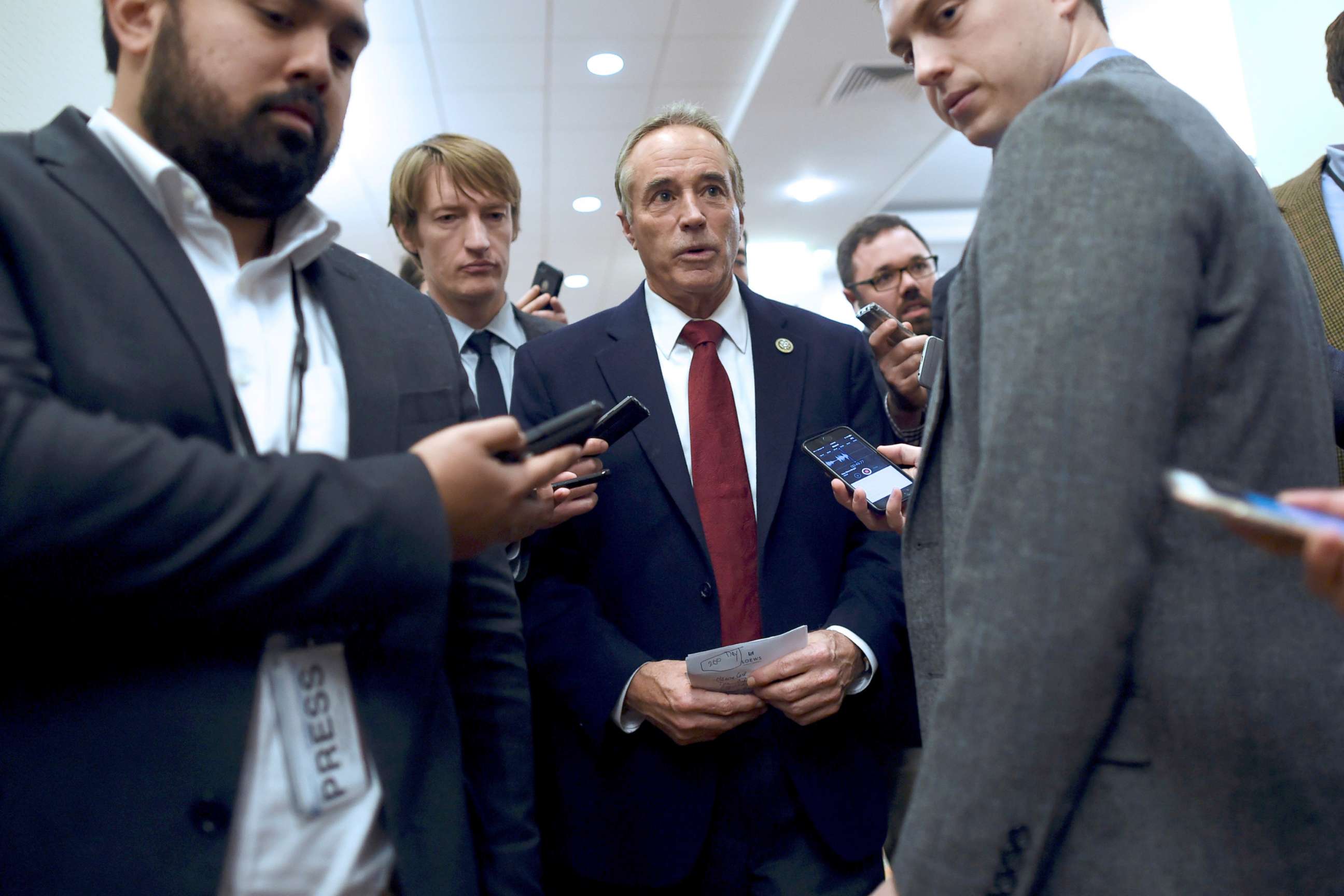 PHOTO: Representative Chris Collins is interviewed during the 2017 "Congress of Tomorrow" Joint Republican Issues Conference in Philadelphia, Jan. 25, 2017.