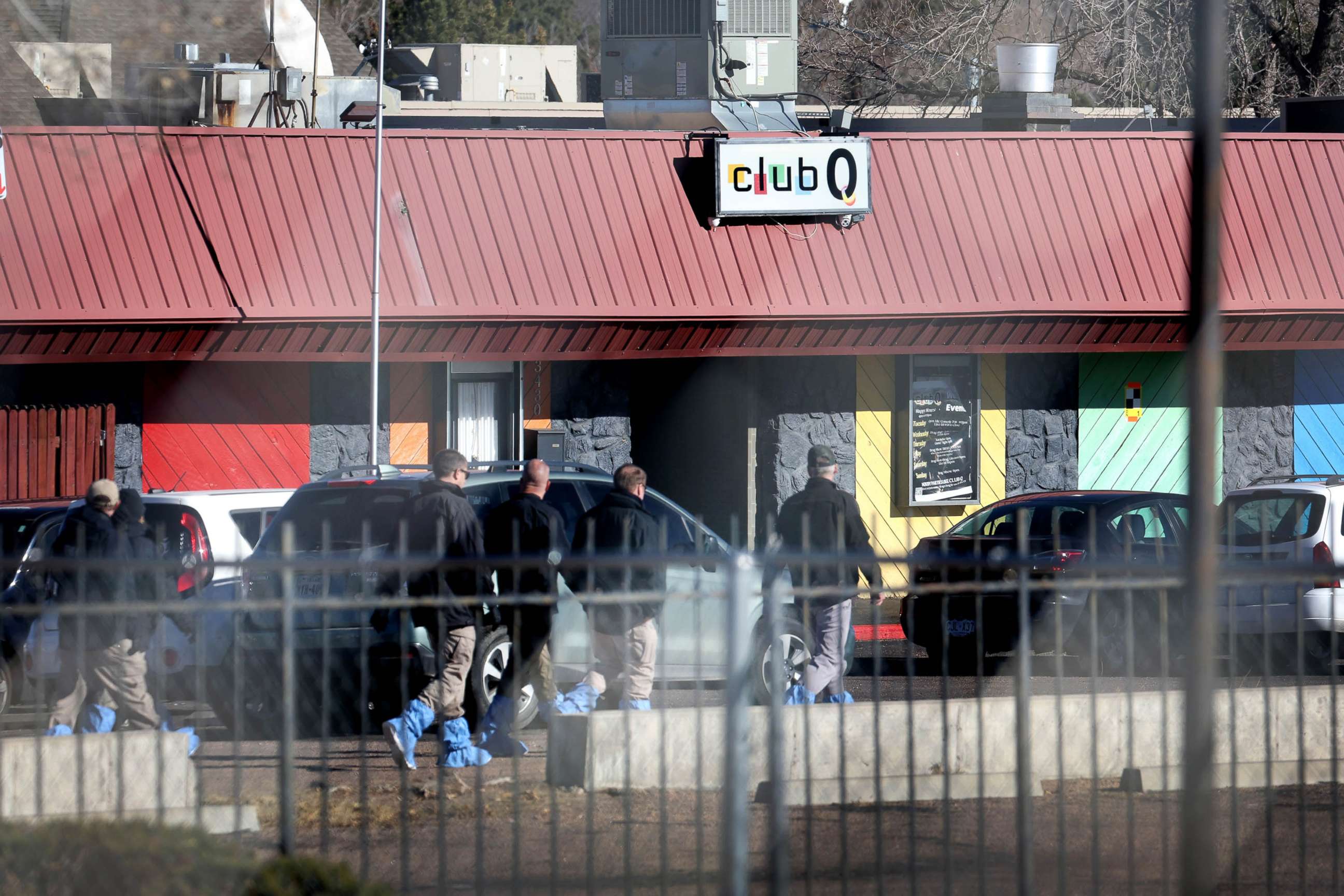 PHOTO: Law enforcement officials continue their investigation into Saturday's shooting at the Club Q nightclub, Nov. 21, 2022 in Colorado Springs, Colorado.