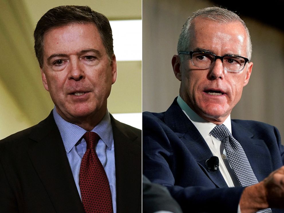 PHOTO: Former FBI Director James Comey, left, and former acting FBI director Andrew McCabe.