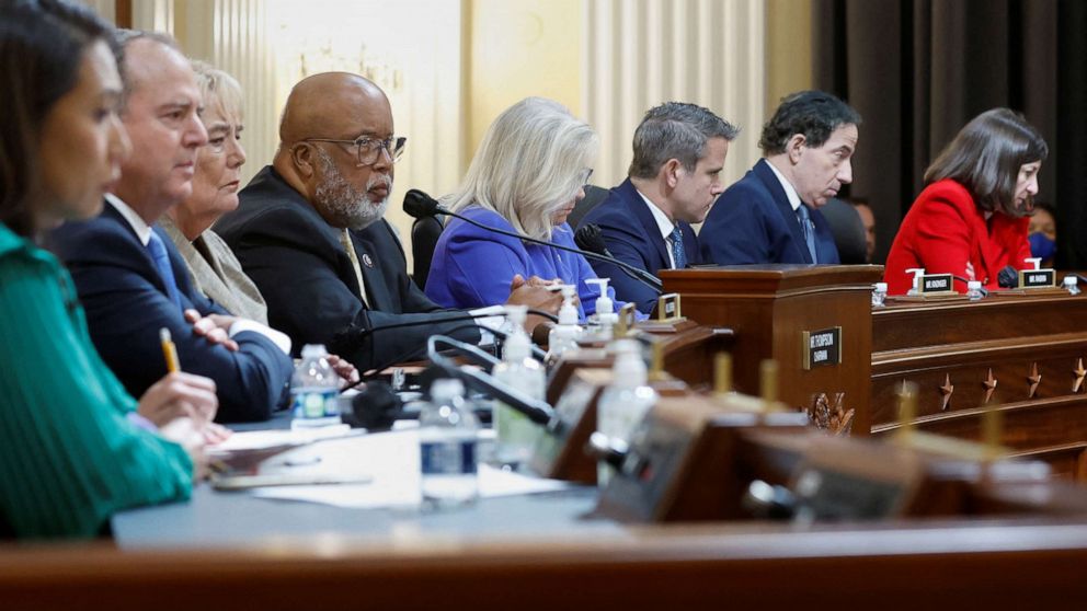 PHOTO: Members of the Committee attend the public hearing of the U.S. House Select Committee to Investigate the January 6 Attack on the United States Capitol, in Washington, D.C., June 9, 2022.