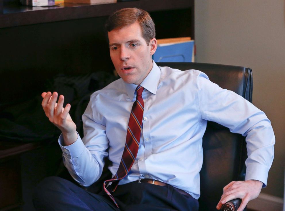 PHOTO: Conor Lamb, the Democratic candidate for the special election in Pennsylvania's 18th Congressional District, talks about his campaign at his headquarters in Mount Lebanon, Pa. on Feb. 7, 2018.