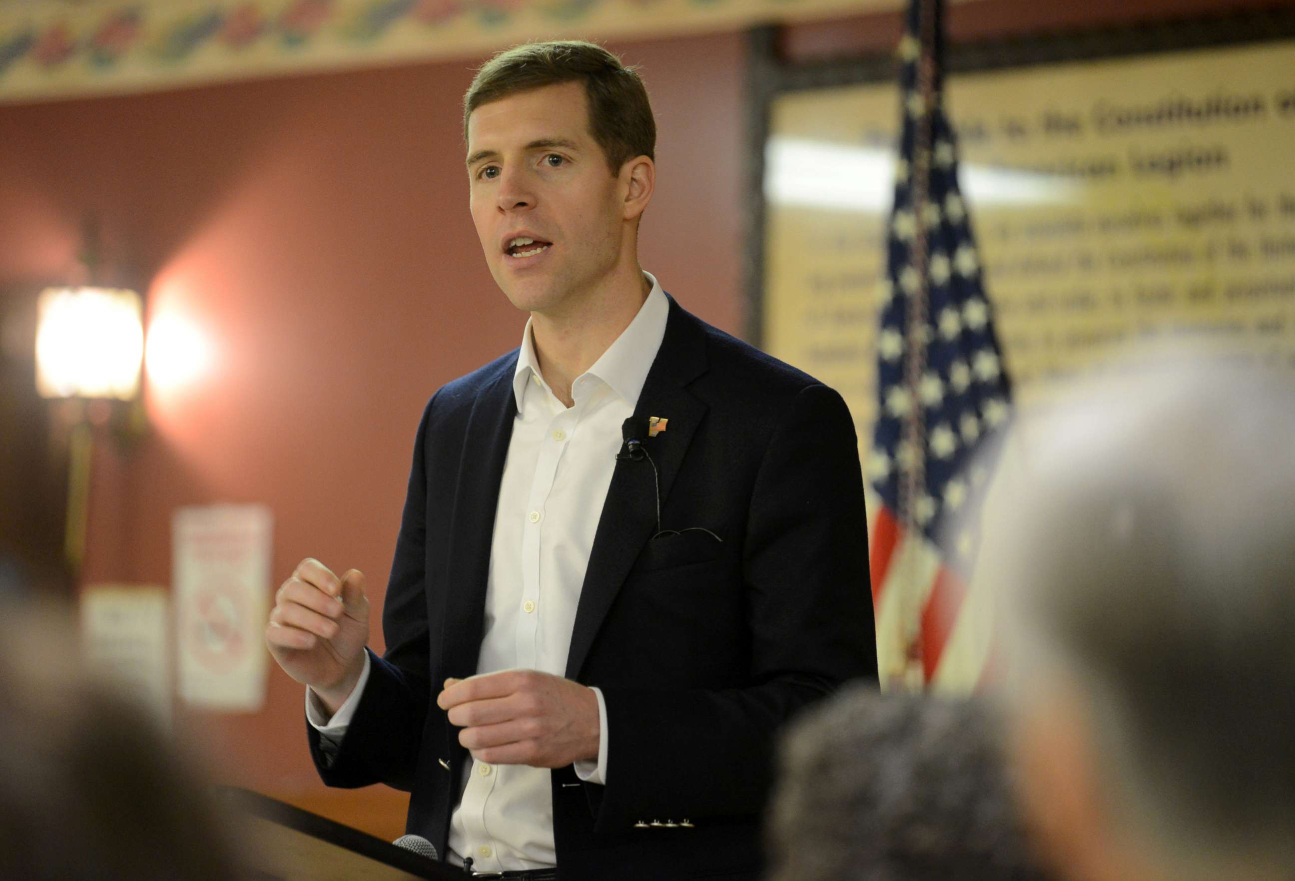 PHOTO: Conor Lamb delivers a speech at his campaign rally in Houston, Pa., Jan. 13, 2018.