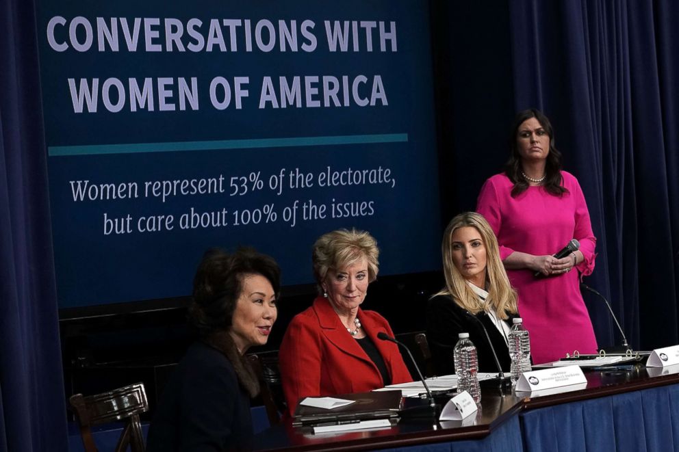 PHOTO:Conversations with the Women of America panel at the South Court Auditorium of Eisenhower Executive Office Building, Jan. 18, 2018, in Washington, D.C. 