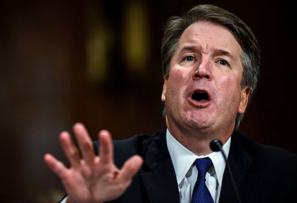 PHOTO: Judge Brett Kavanaugh testifies before the Senate Judiciary Committee on Sept. 27, 2018.