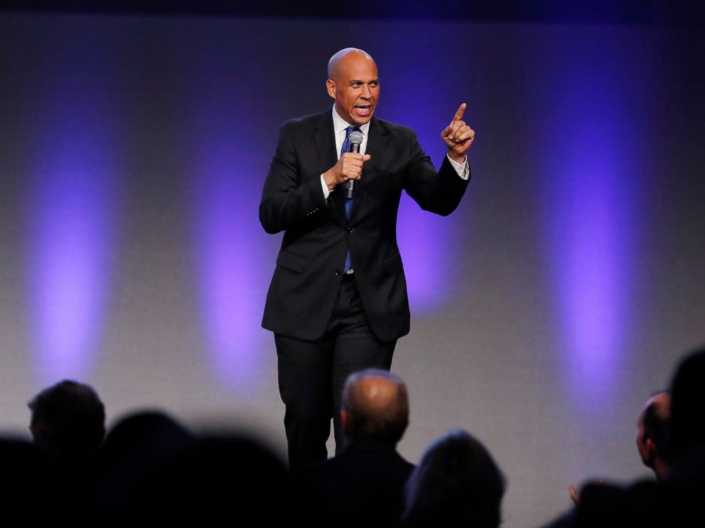 PHOTO: U.S. Sen. Cory Booker, D-N.J., speaks during the Iowa Democratic Partys annual Fall Gala, Saturday, Oct. 6, 2018, in Des Moines, Iowa.