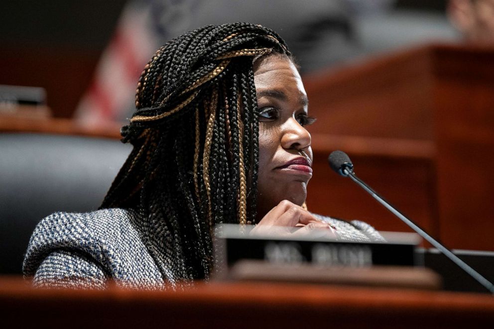 PHOTO: In this Oct. 21, 2021, file photo, Rep. Cori Bush speaks at a House Judiciary Committee hearing at the U.S. Capitol in Washington, D.C.