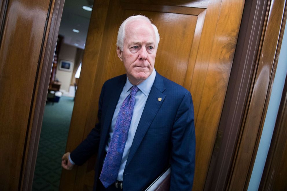 PHOTO: Sen. John Cornyn, is seen before a Senate Judiciary Committee hearing in Dirksen Building titled "The Secure and Protect Act: a Legislative Fix to the Crisis at the Southwest Border," on Tuesday, June 11, 2019.