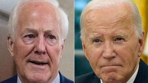  Sen. John Cornyn in Washington, Dec. 19, 2024 and President Joe Biden in Washington, Sept. 30, 2024.